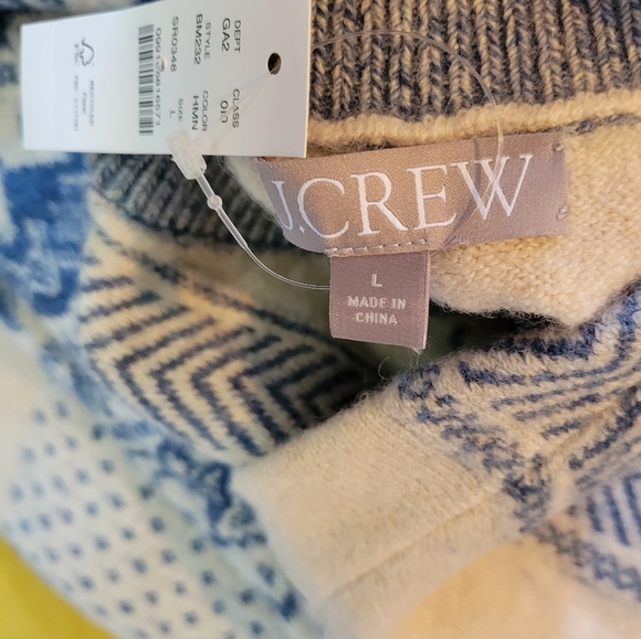 J Crew Fair Isle snowflake crewneck in Supersoft yarn BM232 Large XL - Picture 6 of 11